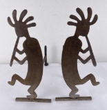 Pair of Kokopelli Indian Fire Andirons