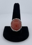 Chinese Sterling Silver Carnelian Ring