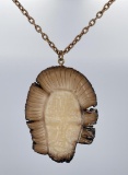 Alaskan Inuit Eskimo Mammoth Carved Necklace