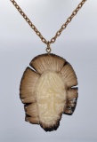 Alaskan Inuit Eskimo Mammoth Carved Necklace