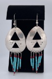 Navajo Sterling Silver Heishi Earrings