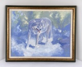 John Jones Wolf in Snow Painting