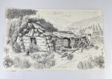 Lone Wolf Dan Taulbee Montana Pen and Ink Drawing