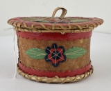 Antique Ojibwe Indian Birch Bark Basket