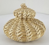 Native American Indian Made Pine Needle Basket