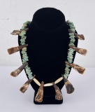 Navajo Buffalo Tooth Turquoise Nugget Necklace