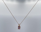 10k Gold Amethyst Necklace