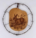 Montana Barbed Wire and Leather Painting