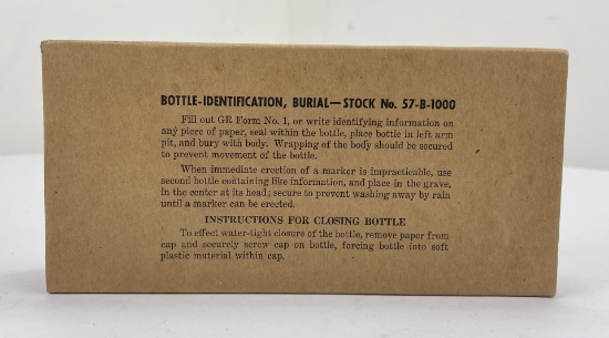 WW2 Grave Burial Identification Bottle