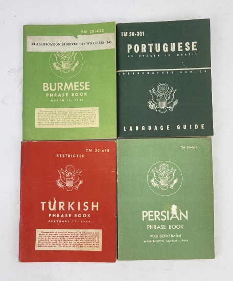 WW2 US Army Language Phrase Books for 4 Languages