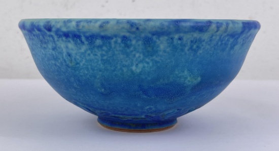Mid Century Blue Studio Pottery Bowl