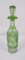 Antique Bohemian Cut to Clear Green Decanter
