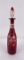 Antique Bohemian Cut to Clear Ruby Decanter
