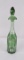 Antique Bohemian Cut to Clear Green Decanter