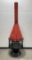 Mid Century Red Porcelain Malm Carousel Fireplace