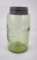 Antique Yellow Green Mason's Patent 1858 Jar