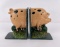 Cast Iron Pig Bookends