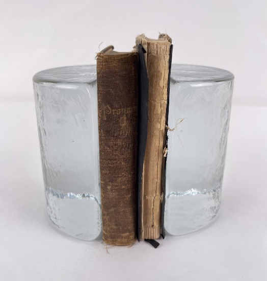 Pair of Antique Religious Prayer Hymnal Books