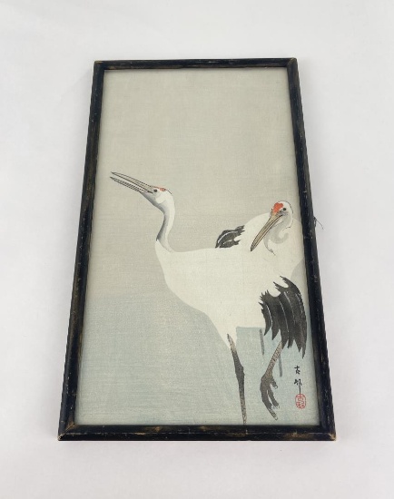 Two Cranes Ohara Koson Woodblock Print