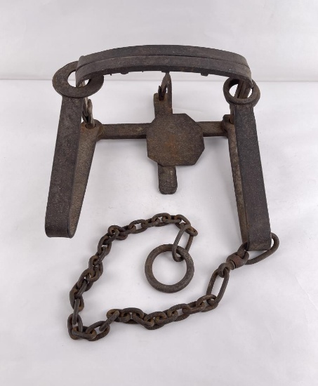 Unusual Antique Hand Forged Bear Trap