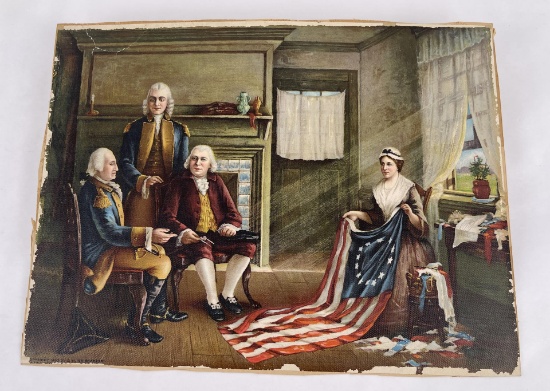 Antique Betsy Ross US Flag Print