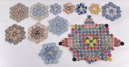 Antique YoYo Quilt Squares