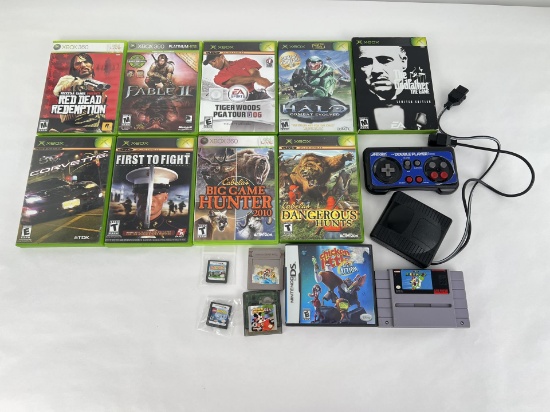 Collection of Video Games Xbox SNES Gameboy