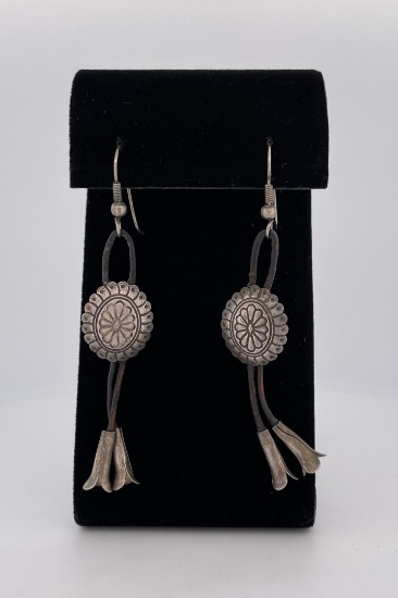Navajo Sterling Silver Concho Earrings