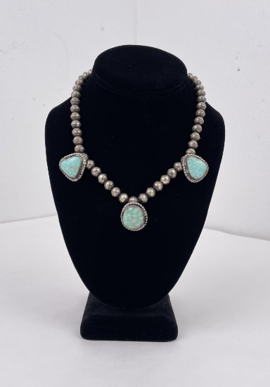 Navajo Sterling Silver Turquoise Necklace