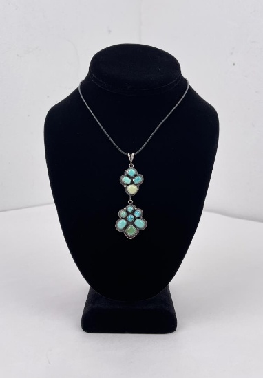 Ella Peter Navajo Sterling Turquoise Necklace