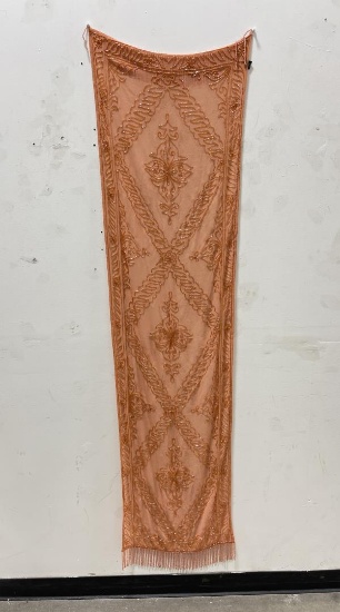 Salmon Pink Beaded Shawl