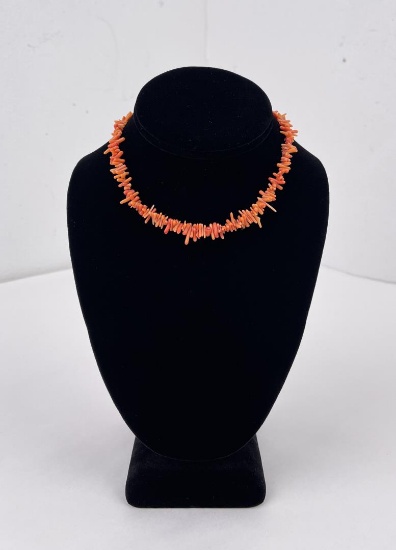 Orange Branch Coral Necklace