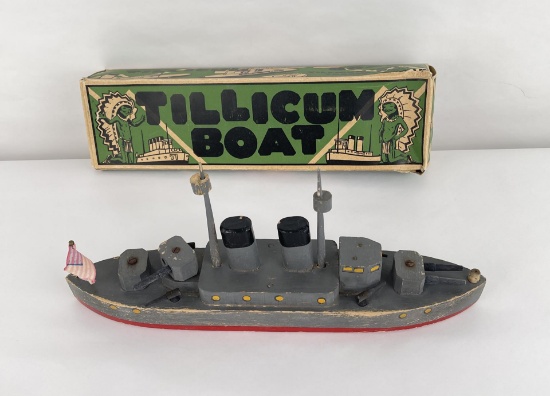 Antique Battleship Tillicum Wood Boat in Box