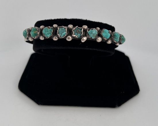 Navajo Sterling Silver Turquoise Bracelet