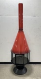 Mid Century Red Porcelain Malm Carousel Fireplace