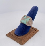 Zuni Inlaid Turquoise Sterling Silver Ring