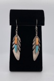 Zuni Sterling Silver Oyster Turquoise Earrings