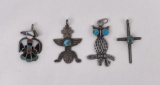 Navajo Zuni Sterling Silver Necklace Pendants