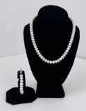Cultured Pearl Necklace and Bracelet