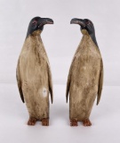 Pair of Carved Wood Penguins