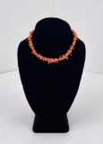 Orange Branch Coral Necklace