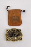 Montana The Cowboy Brass Belt Buckle