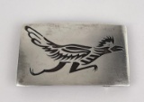 Navajo Sterling Silver Roadrunner Belt Buckle