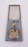 Japanese Sterling Silver Perfume Bottle & Compact