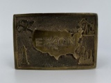 Exxon Gasoline Brass Belt Buckle