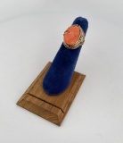 Gorgeous Victorian 10k Gold Coral Cameo Ring