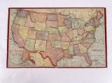 Antique Wood United States Map Puzzle