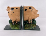 Cast Iron Pig Bookends