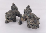 Antique Chinese Cast Iron Foo Dogs