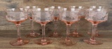 Pink Depression Glass Cut Goblets